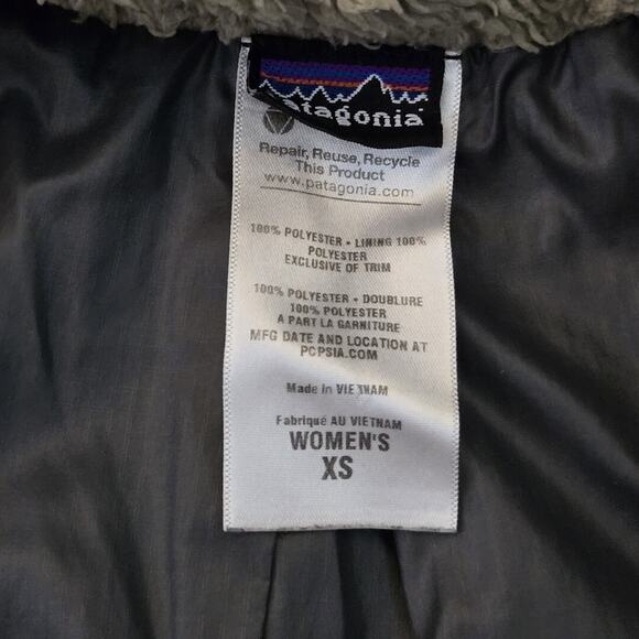 Patagonia‎ Fleece Full Zip Vintage Fuzzy Greenish Gray Jacket Womens Size XS - Picture 5 of 6